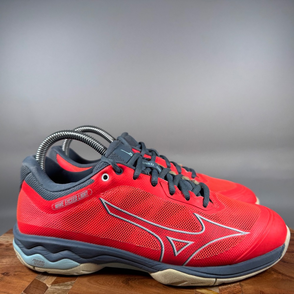 Mizuno Wave Exceed Light Women 8 Red Grey Tennis Pickleball Shoes 61GA221958